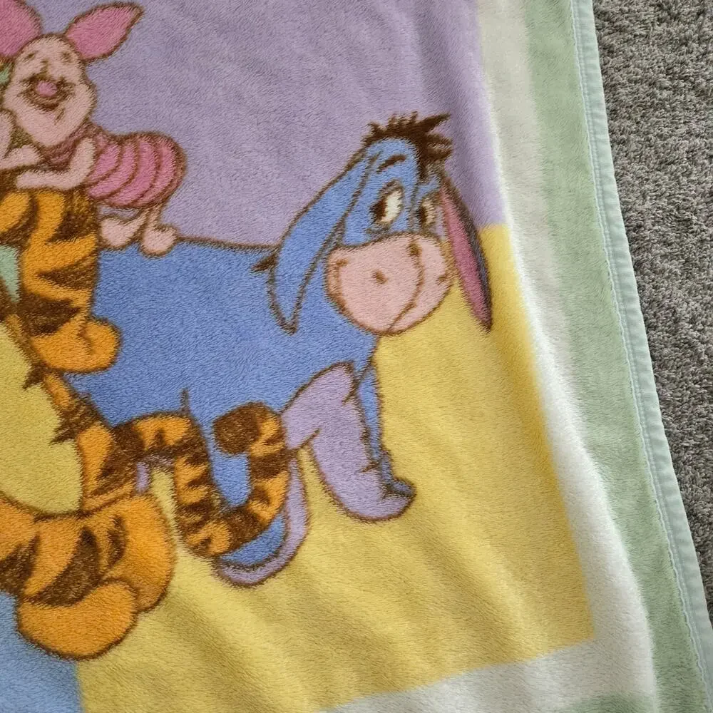 Disney Baby pastel green Winnie the Pooh, Tiger, Piglet soft blanket